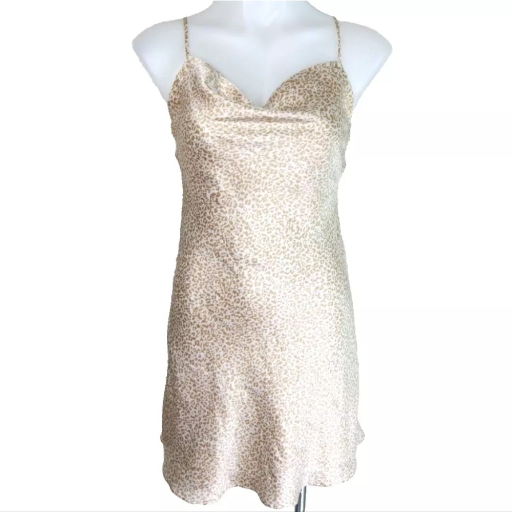 Abercrombie & Fitch Leopard Print Satin Slip Dress